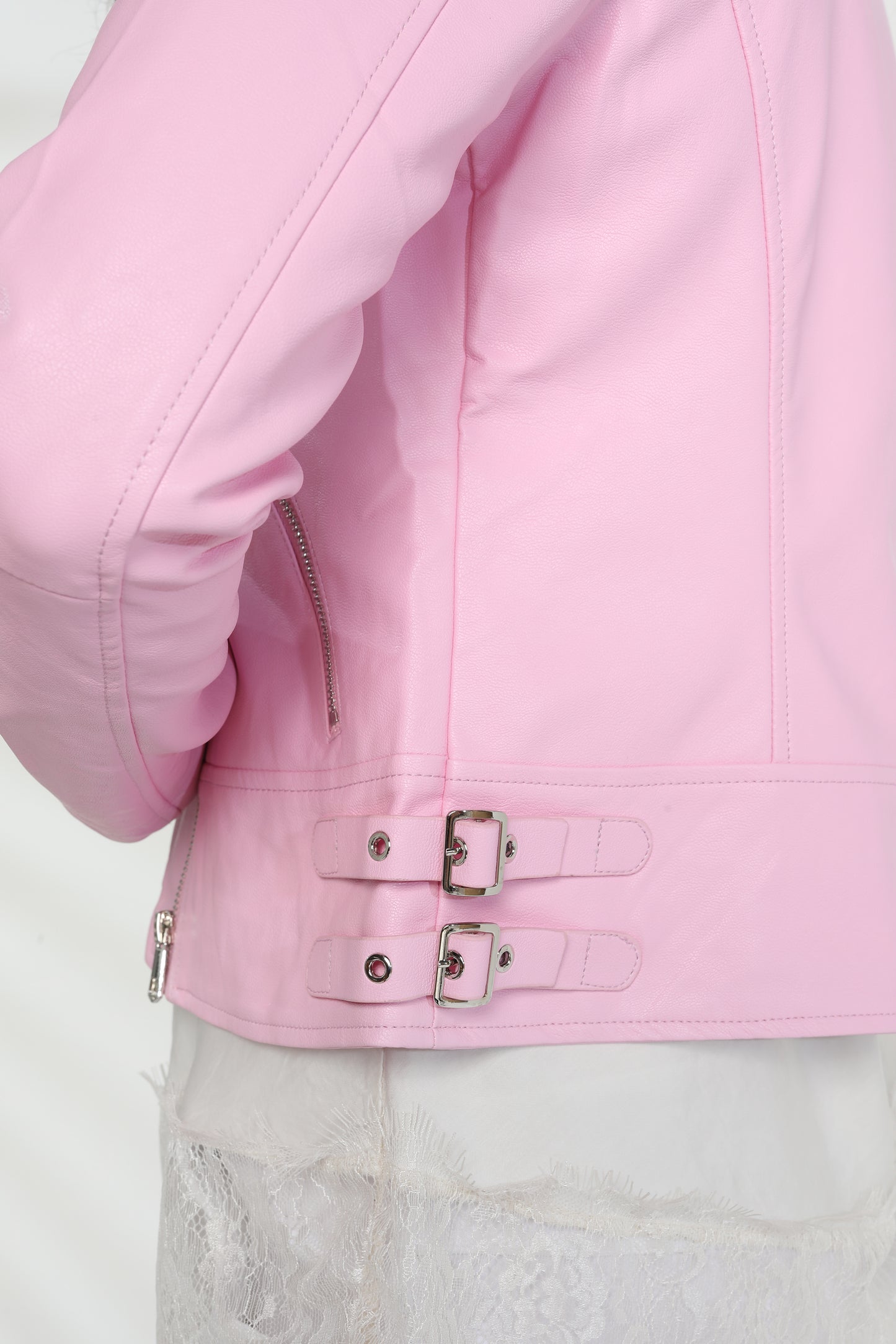 Leather Look Biker Jacket