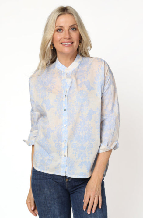 Garden Print Cotton Shirt