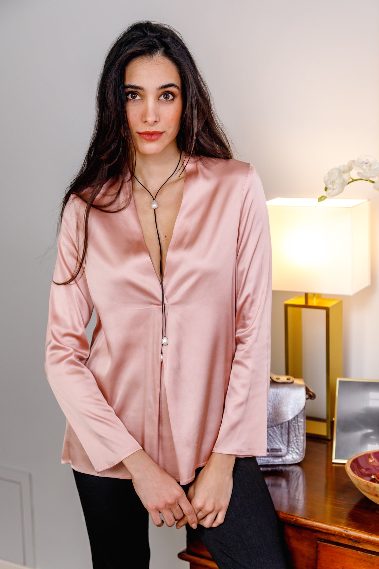Celine Satin Top