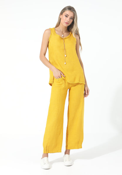 Elizabeth Scott Linen Pants - Warm Tones