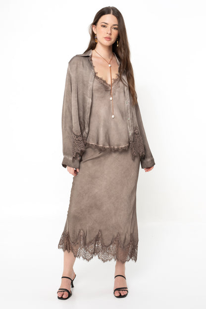 Venezia Satin Skirt