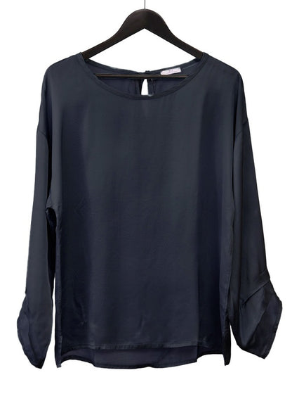Satin Top with Layered Sleeve