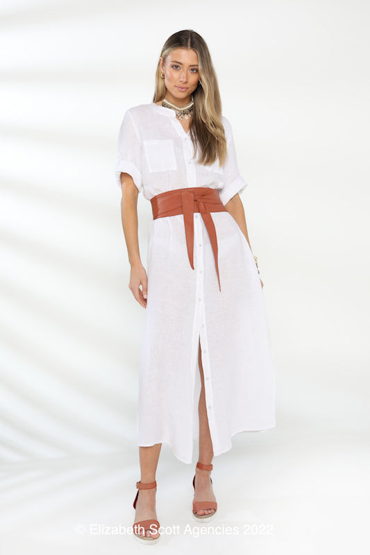 Maxi Dress with Sash Belt
