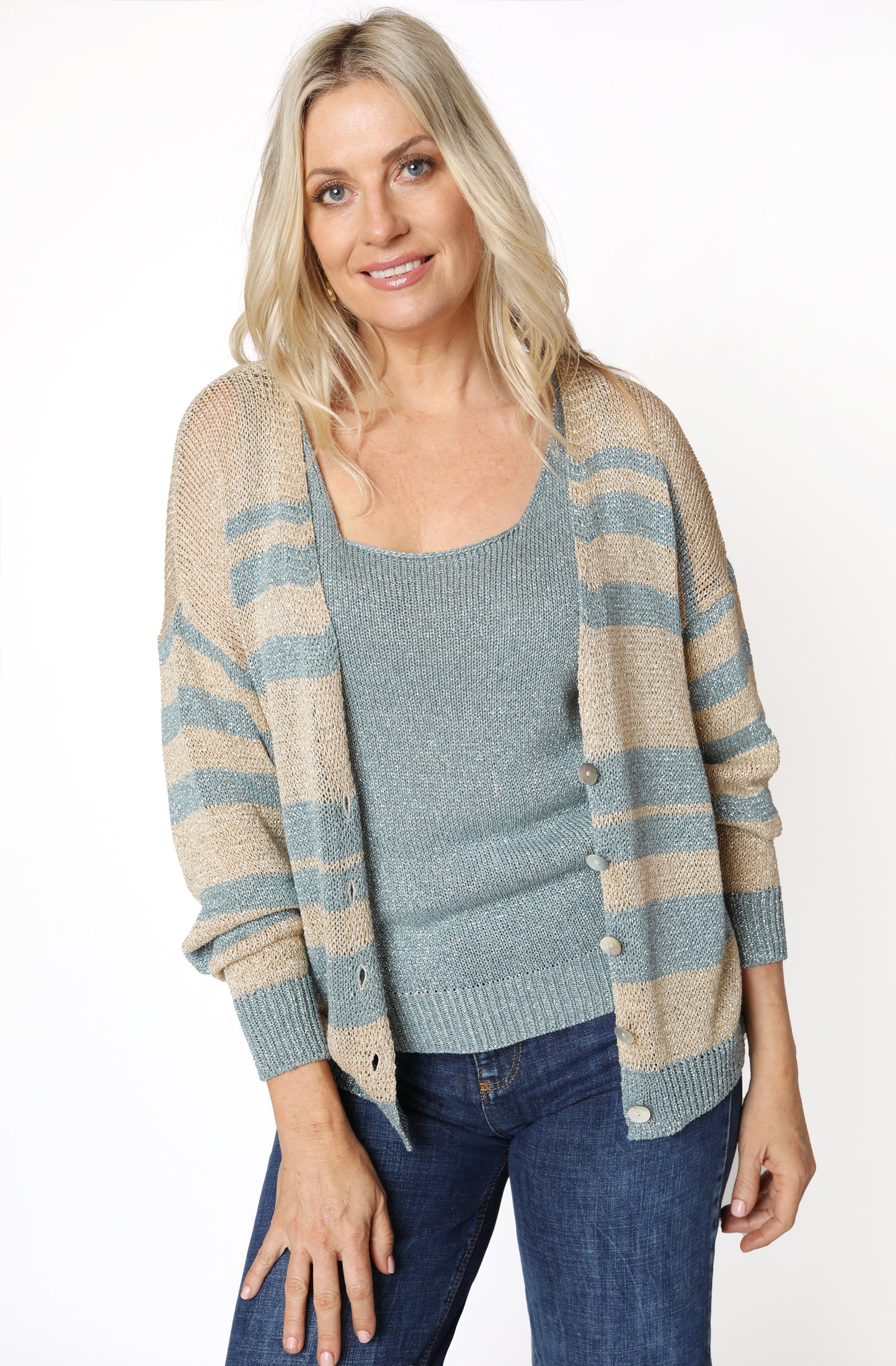 Knitted Lurex Cardigan
