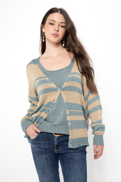 Knitted Lurex Cardigan