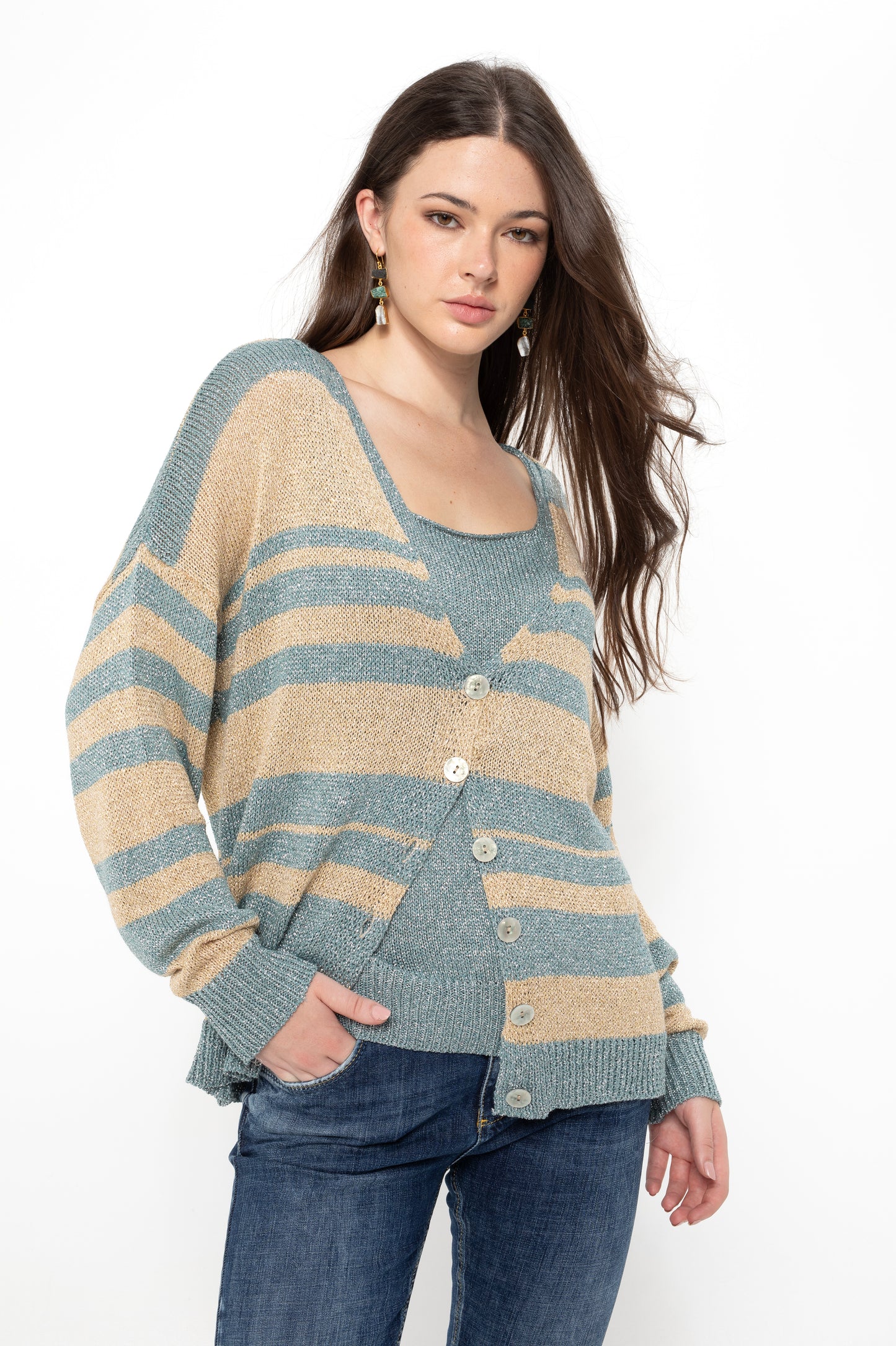 Knitted Lurex Cardigan